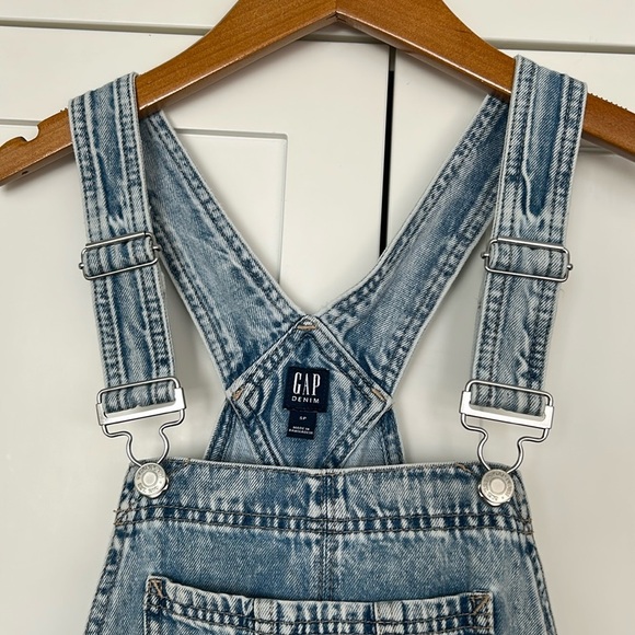 Gap Distressed Denim Short Overalls Shortalls Size S - Picture 3 of 17